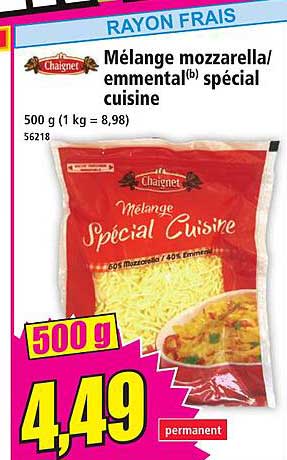 Mélange mozzarella/emmental spécial cuisine