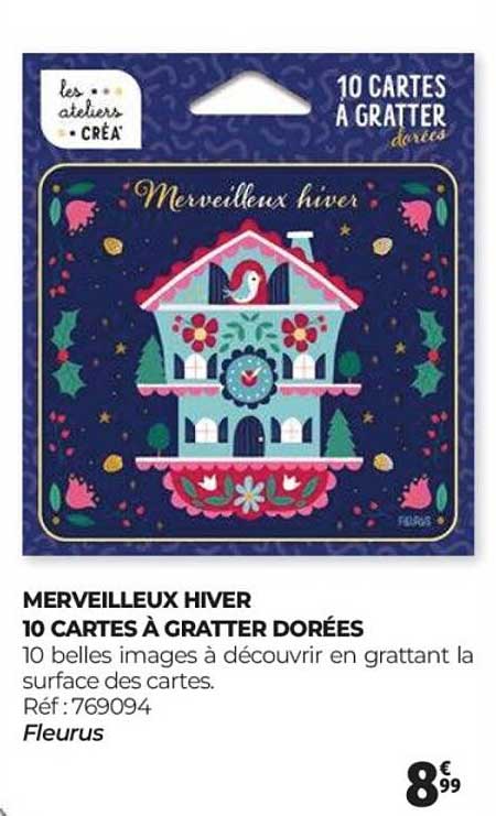 MERVEILLEUX HIVER - 10 CARTES À GRATTER DORÉES