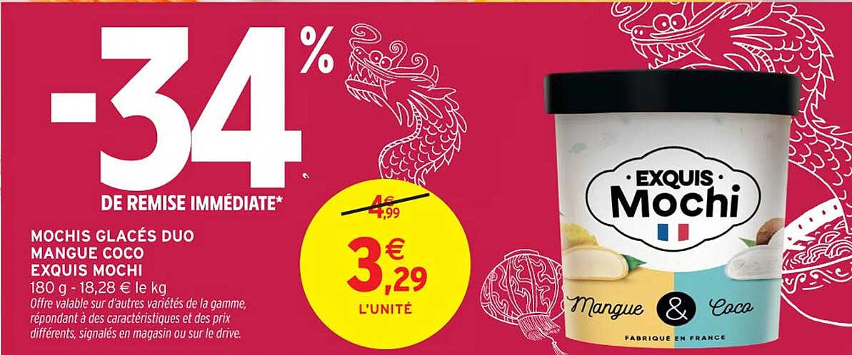 Mochis Glacés Duo Mangue Coco Exquis Mochi