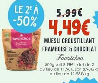 MUESLI CROUSTILLANT FRAMBOISE & CHOCOLAT