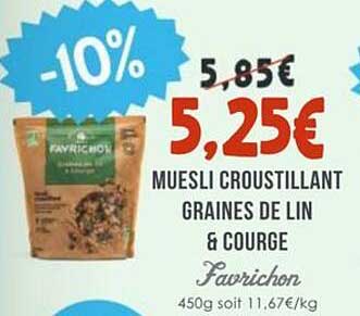 Muesli Croustillant Graines de Lin & Courge - 10% de Réduction