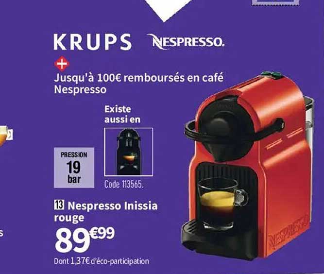 Nespresso Inissia rouge