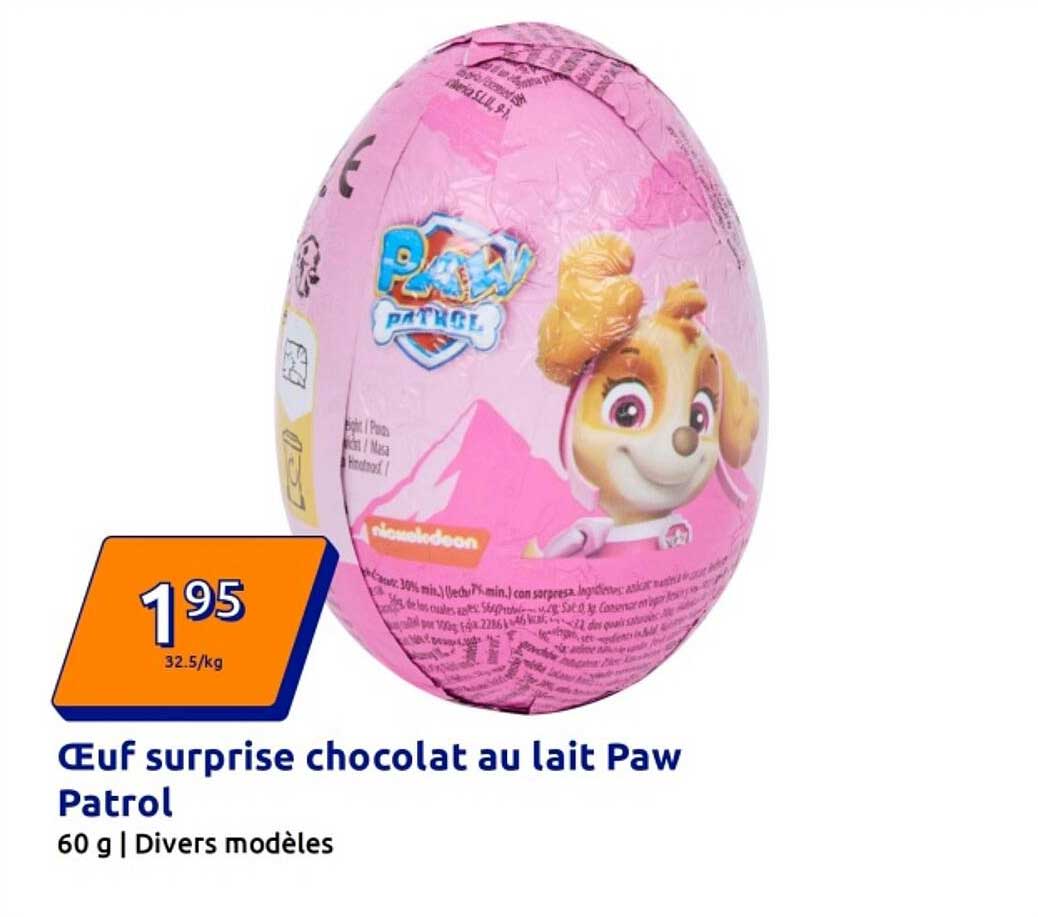 Œuf surprise chocolat au lait Paw Patrol