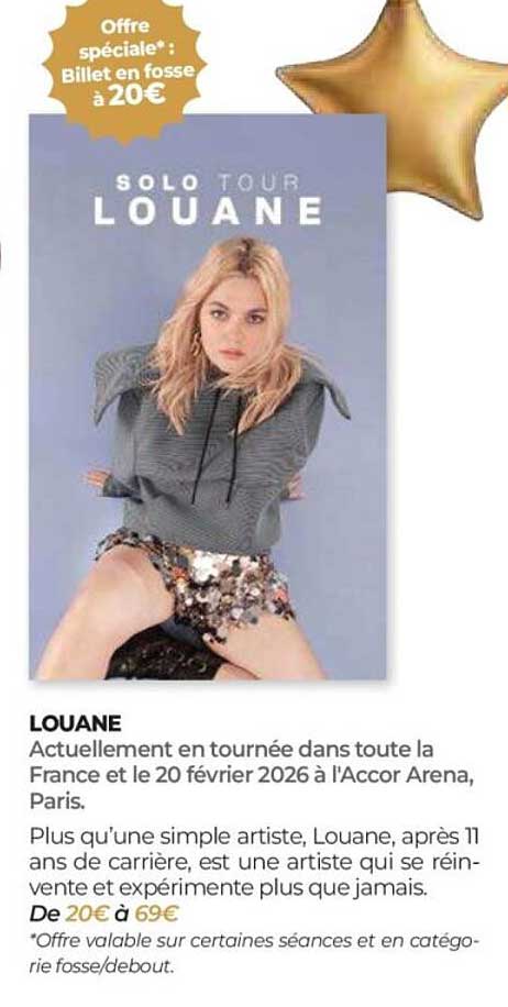 Offre spéciale* : Billet en fosse à 20€