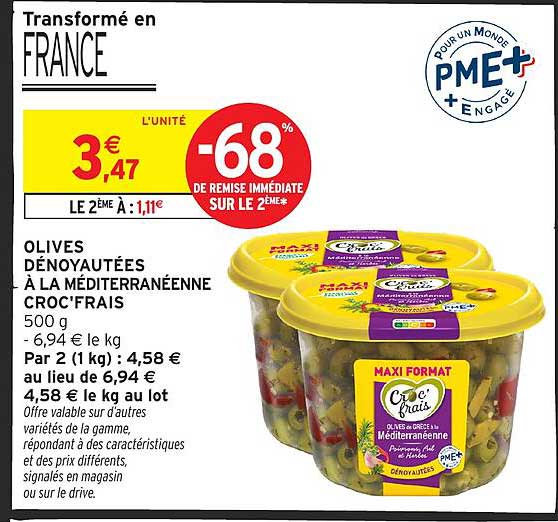 OLIVES DÉNOYAUTÉES À LA MÉDITERRANÉENNE CROC'FRAIS