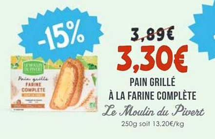 PAIN GRILLÉ À LA FARINE COMPLÈTE