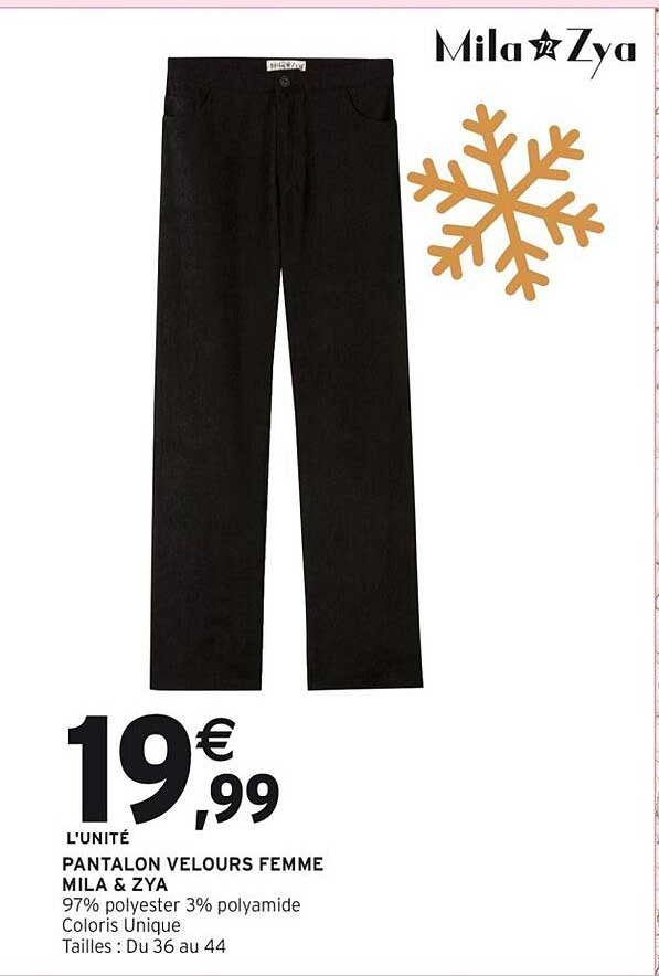 PANTALON VELOURS FEMME MILA & ZYA