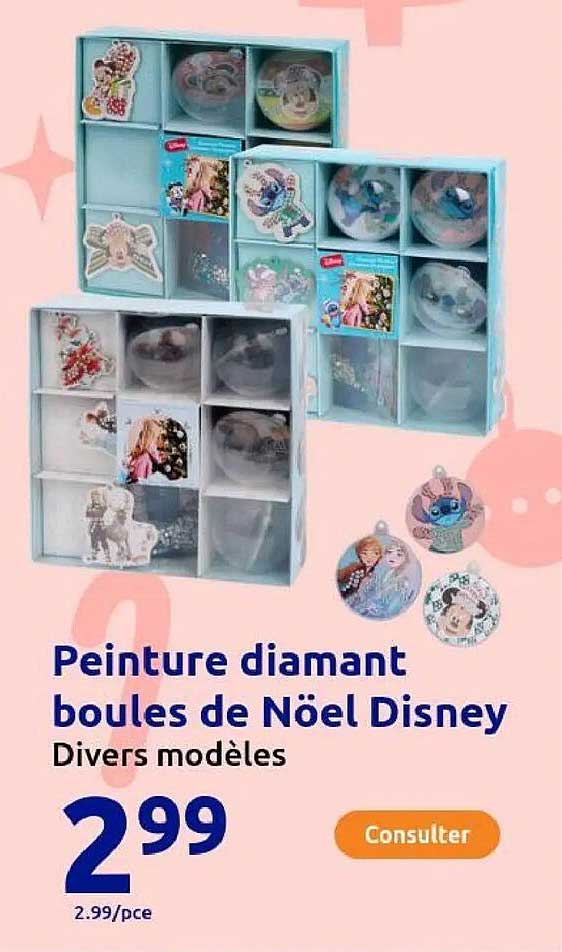 Peinture diamant boules de Noël Disney