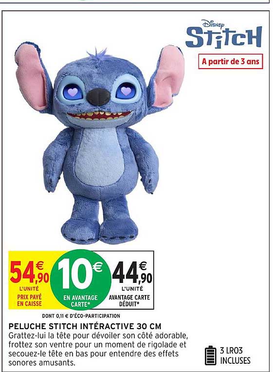 PELUCHE STITCH INTERACTIVE 30 CM