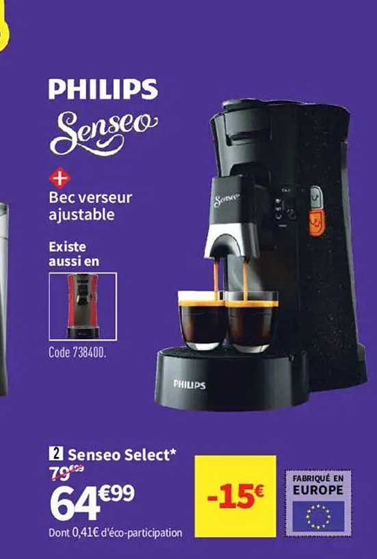 Philips Senseo Select + Bec verseur ajustable