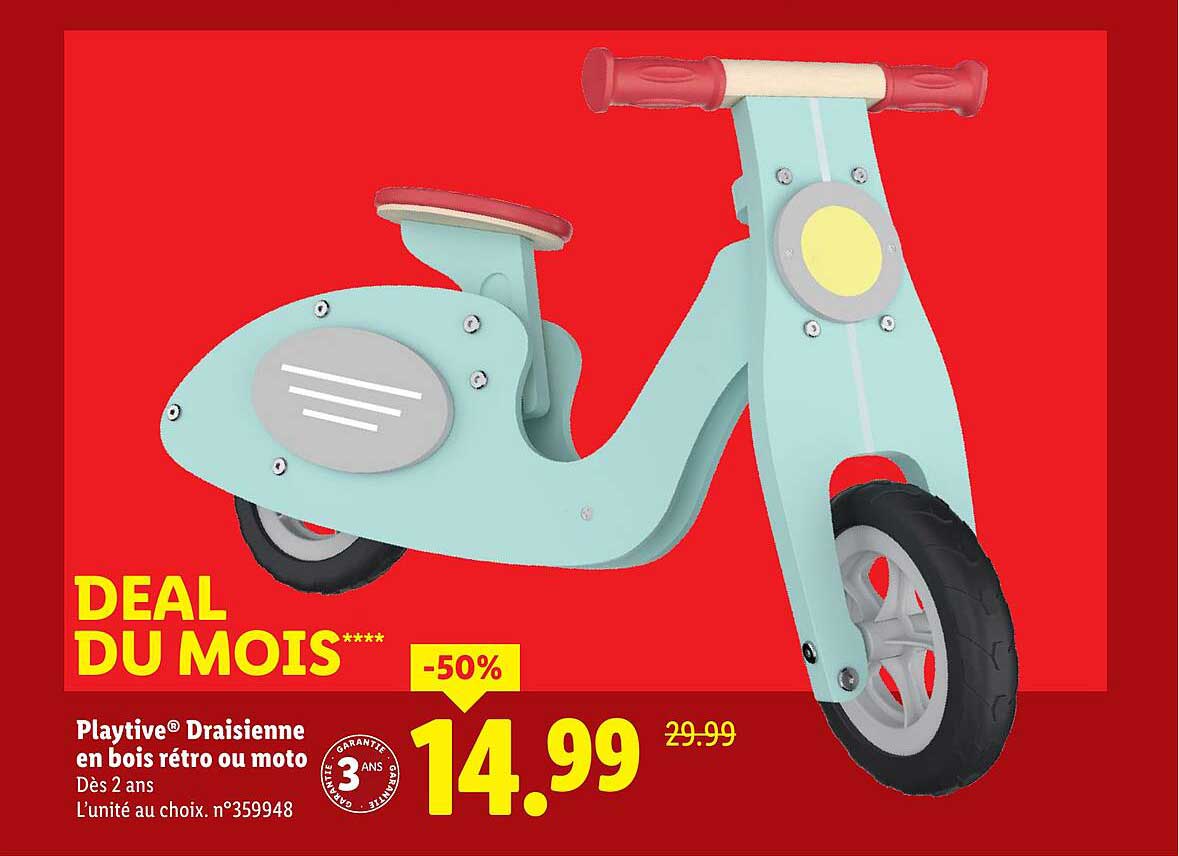 Playtive® Draisienne en bois rétro ou moto