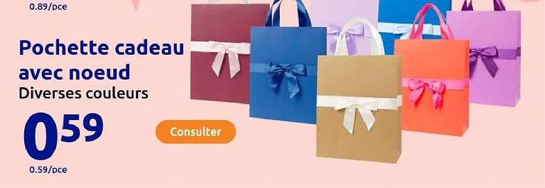 Pochette cadeau avec noeud