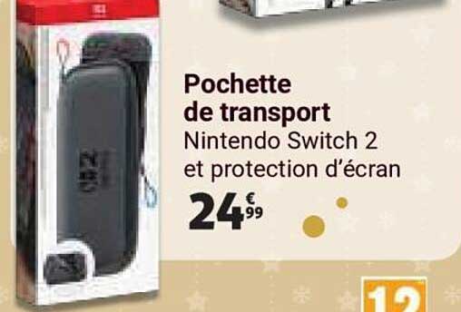 Pochette de transport Nintendo Switch 2 et protection d’écran