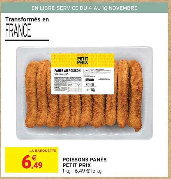 POISSONS PANÉS PETIT PRIX