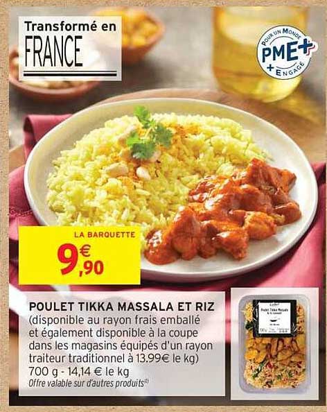 POULET TIKKA MASSALA ET RIZ