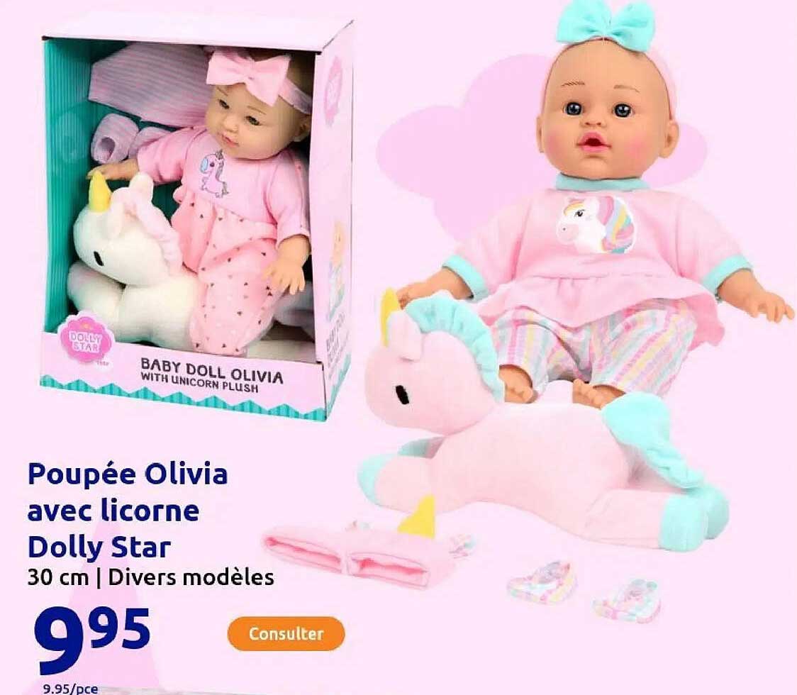 Poupée Olivia avec licorne Dolly Star
