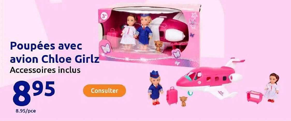 Poupées avec avion Chloe Girlz