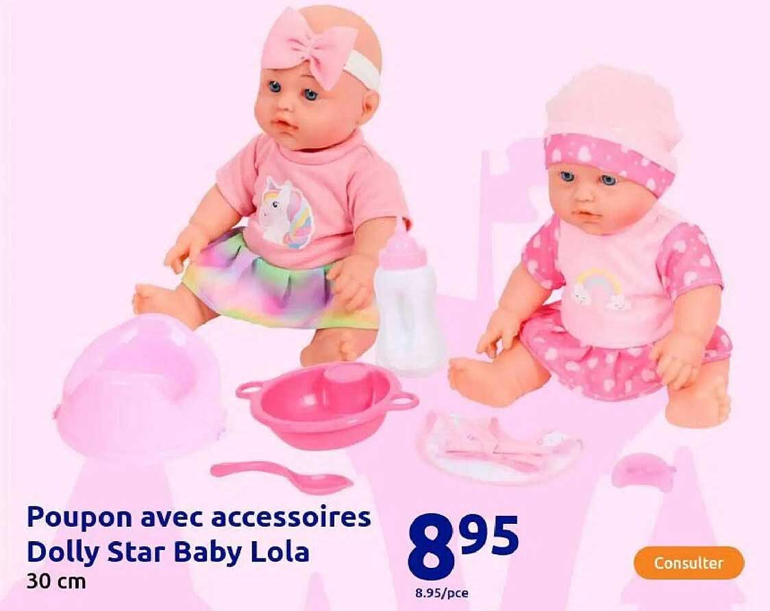 Poupon avec accessoires Dolly Star Baby Lola