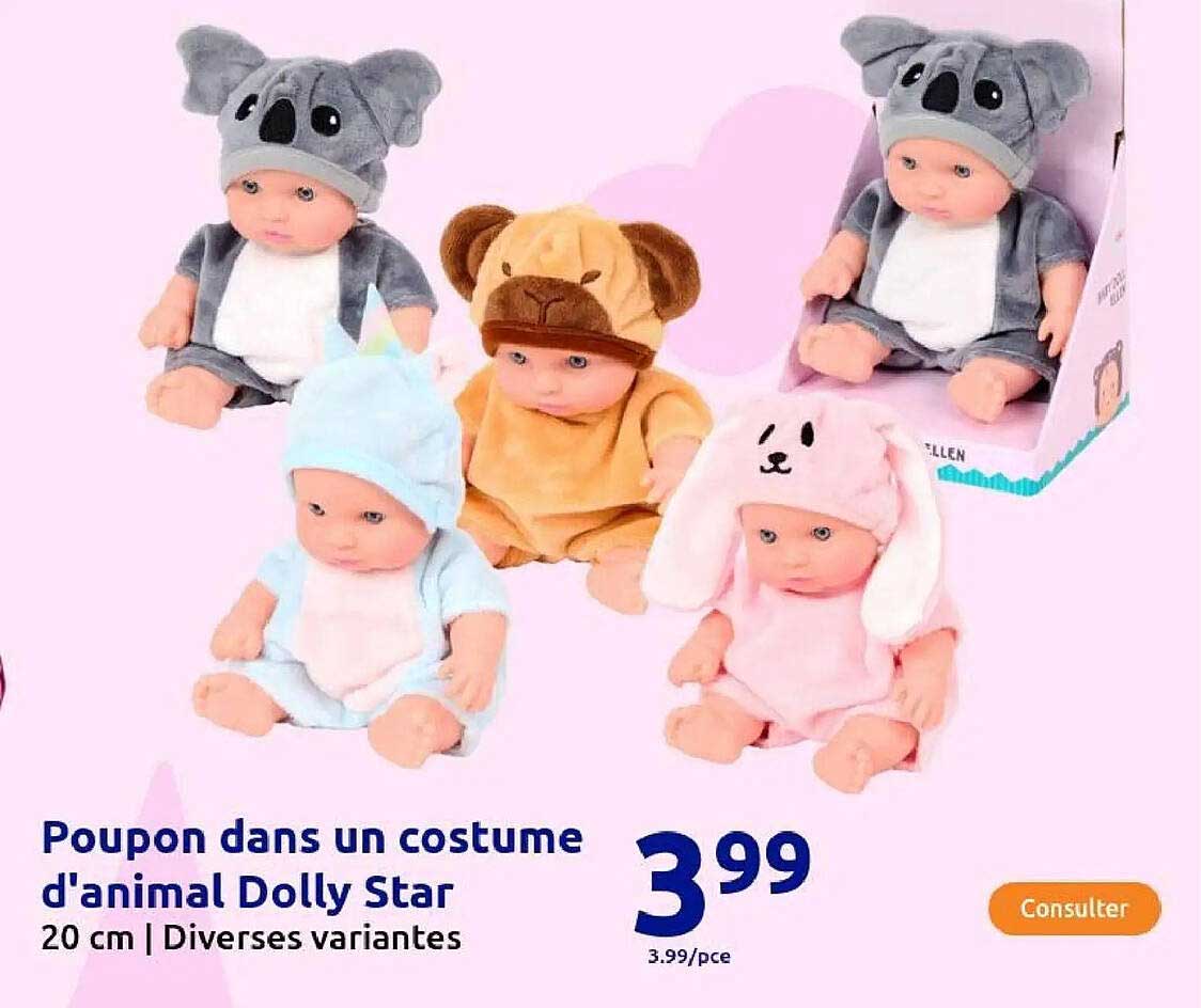 Poupon dans un costume d'animal Dolly Star