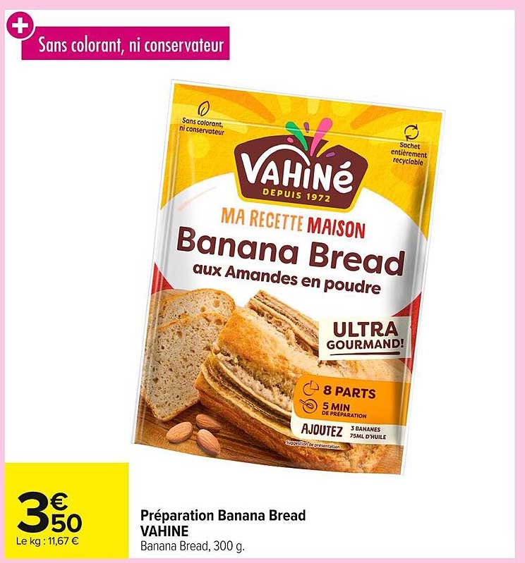 Préparation Banana Bread VAHINE