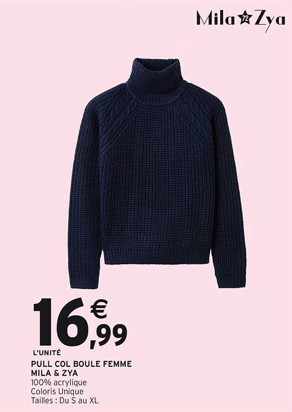 PULL COL BOULE FEMME MILA & ZYA