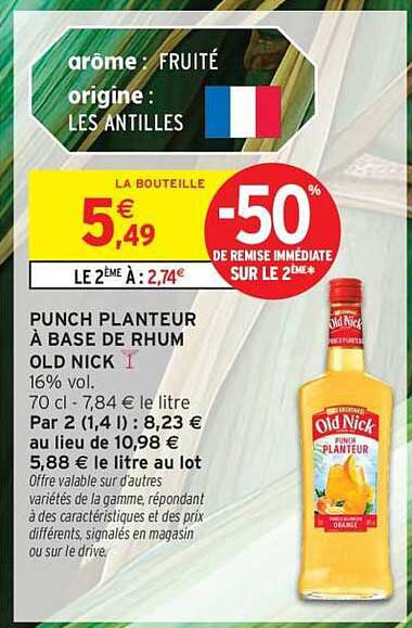 PUNCH PLANTEUR À BASE DE RHUM OLD NICK