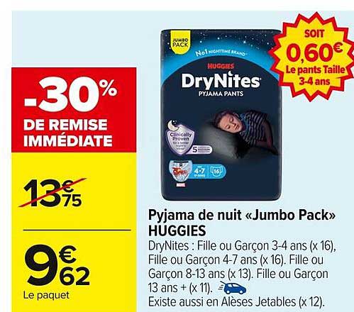 Pyjama de nuit «Jumbo Pack» HUGGIES