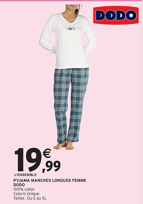 PYJAMA MANCHES LONGUES FEMME DODO