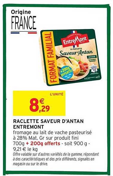 RACLETTE SAVEUR D'ANTAN ENTREMONT