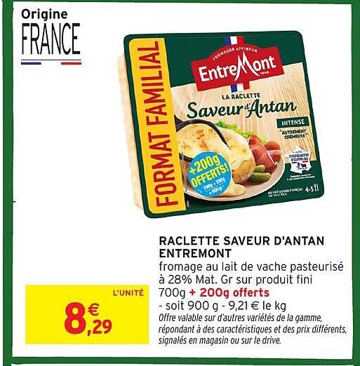 RACLETTE SAVEUR D'ANTAN ENTREMONT