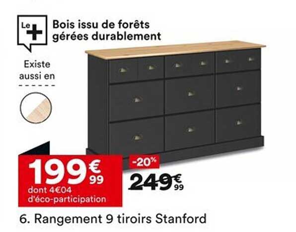 Rangement 9 tiroirs Stanford