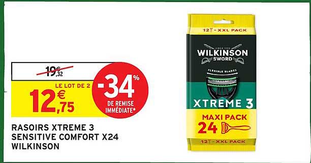 RASOIRS XTREME 3 SENSITIVE COMFORT X24 WILKINSON