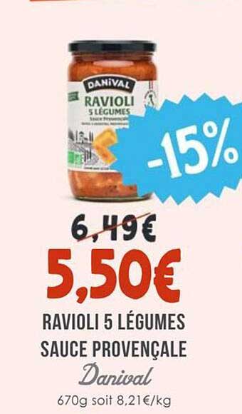 RAVIOLI 5 LÉGUMES SAUCE PROVENÇALE