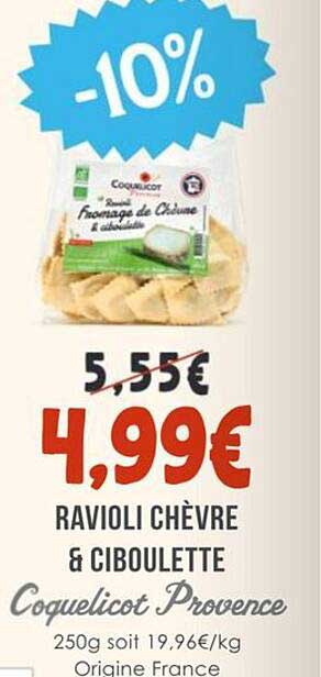 RAVIOLI CHÈVRE & CIBOULETTE