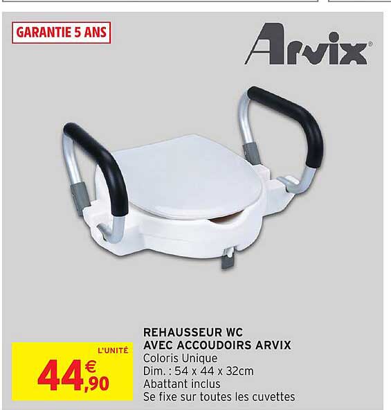REHAUSSEUR WC AVEC ACCOUDOIRS ARVIX