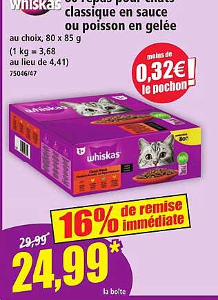 Repas pour chats classique en sauce ou poisson en gelée