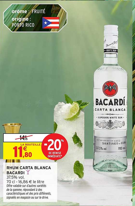 RHUM CARTA BLANCA BACARDI