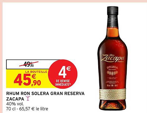 RHUM RON SOLERA GRAN RESERVA ZACAPA