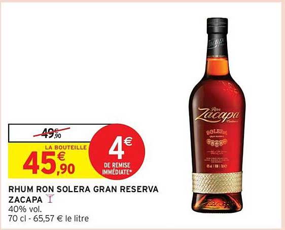 RHUM RON SOLERA GRAN RESERVA ZACAPA