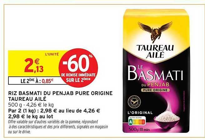 RIZ BASMATI DU PENJAB PURE ORIGINE TAUREAU AILÉ