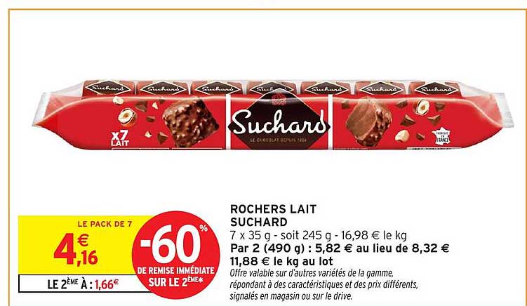 ROCHERS LAIT SUCHARD