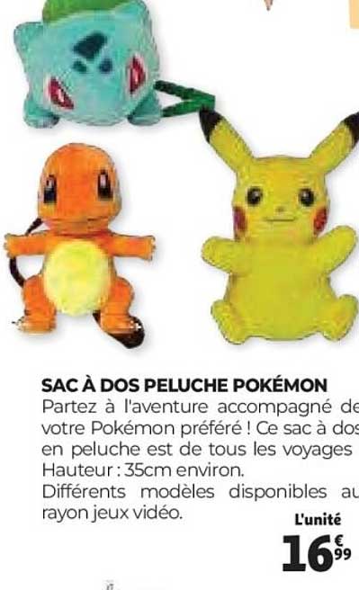 SAC À DOS PELUCHE POKÉMON