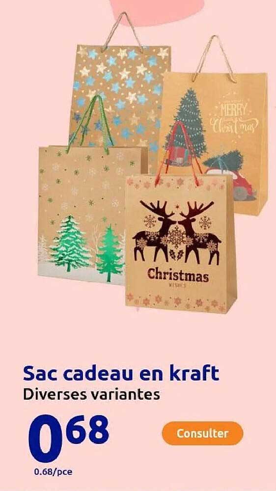 Sac cadeau en kraft - Diverses variantes