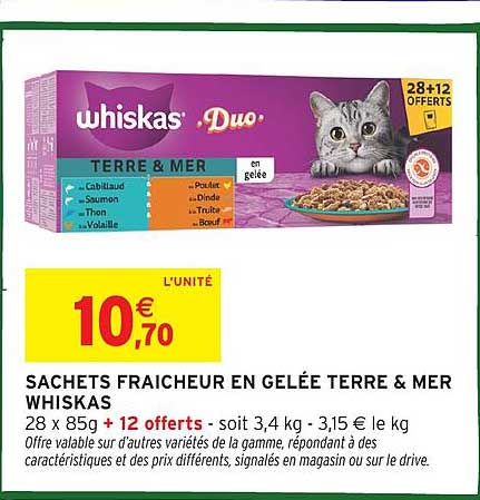 SACHETS FRAICHEUR EN GÉLÉE TERRE & MER WHISKAS