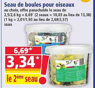 Seau de boules pour oiseaux au choix