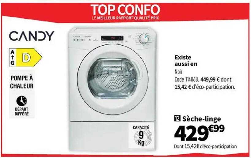 Sèche-linge Candy à pompe à chaleur