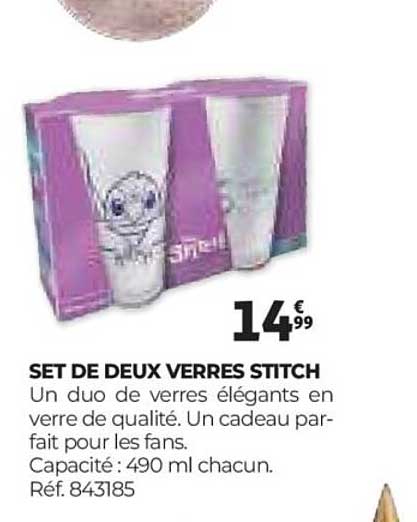 SET DE DEUX VERRES STITCH