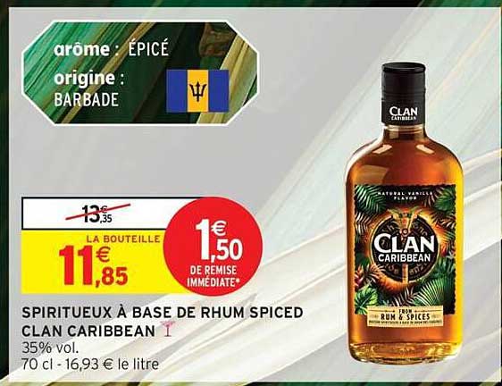 SPIRITUEUX À BASE DE RHUM SPICED CLAN CARIBBEAN