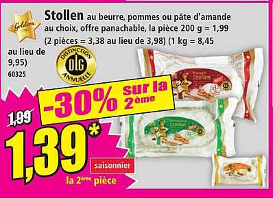 Stollen au beurre, pommes ou pâte d’amande