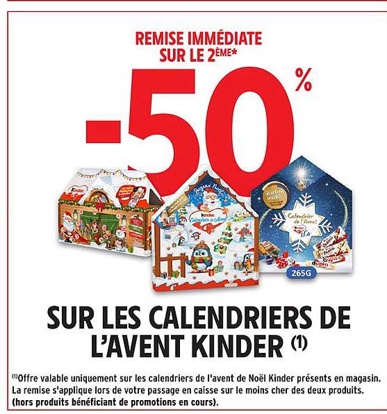 SUR LES CALENDRIERS DE L'AVENT KINDER